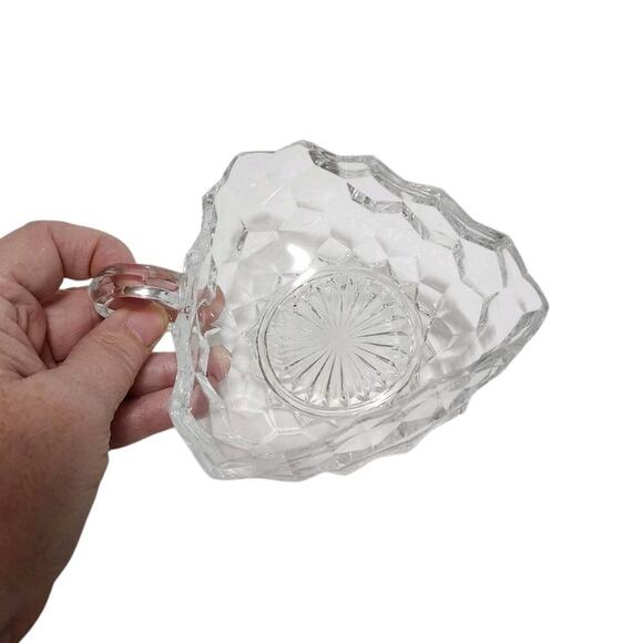 Vtg Fostoria American Clear Triangle Square Shape 5" Nappy Bowl With Handle - Picture 5 of 7